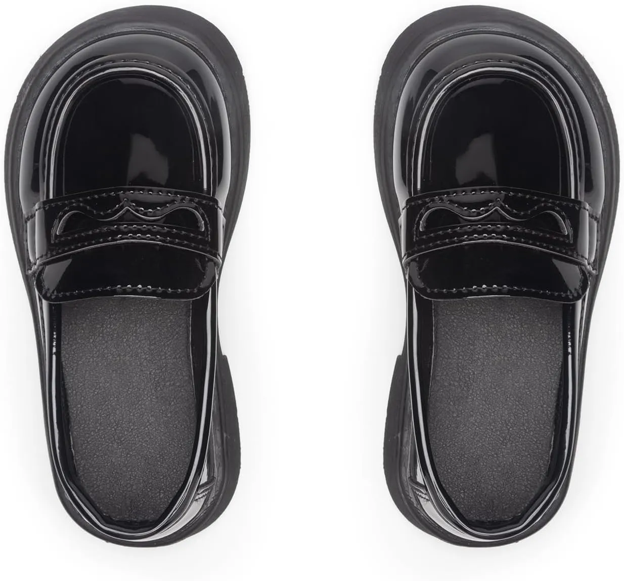 Toddler Girls PU Leather Solid Color Flat Dress British Style Princess Loafer Shoes for School Students