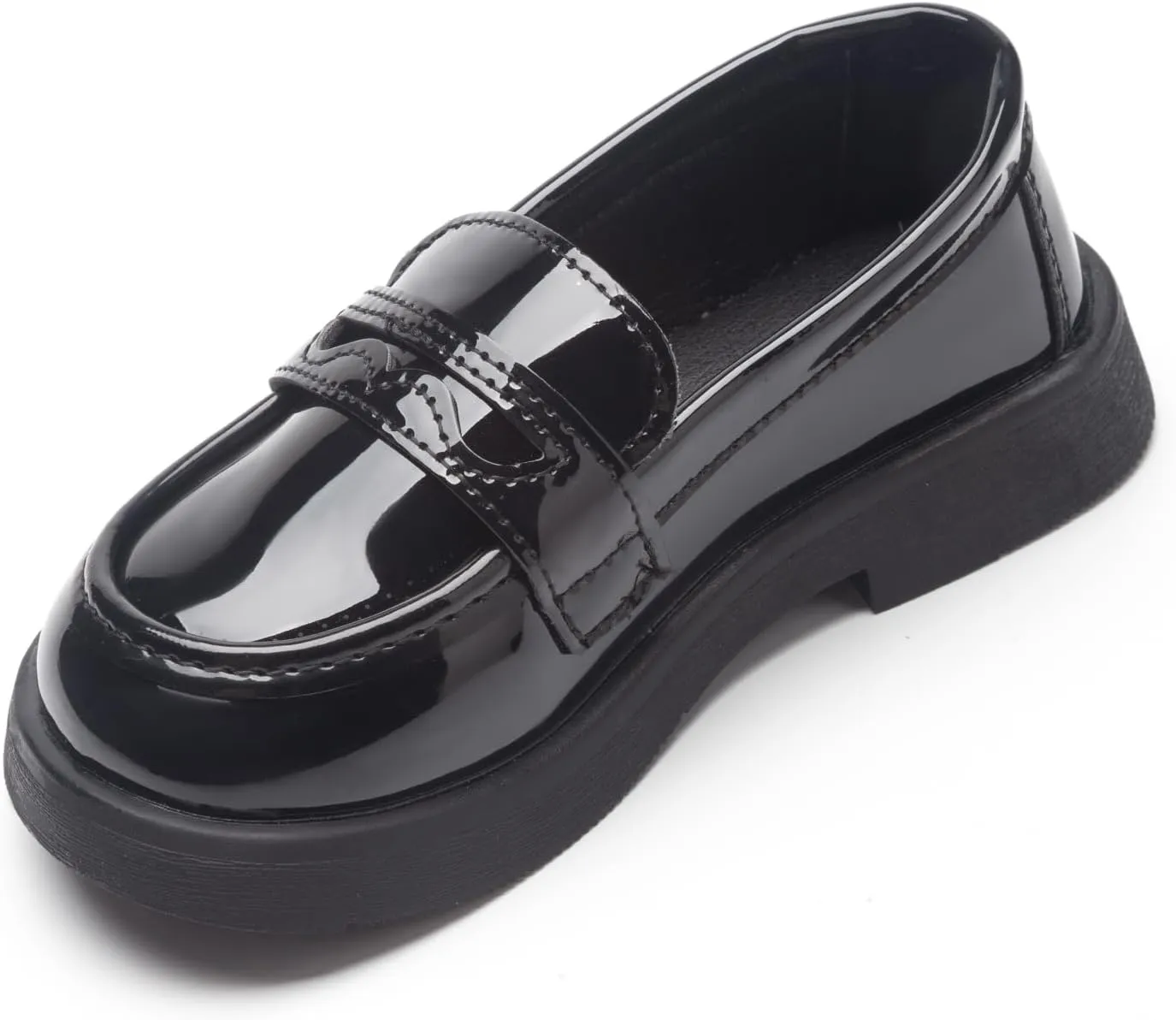 Toddler Girls PU Leather Solid Color Flat Dress British Style Princess Loafer Shoes for School Students