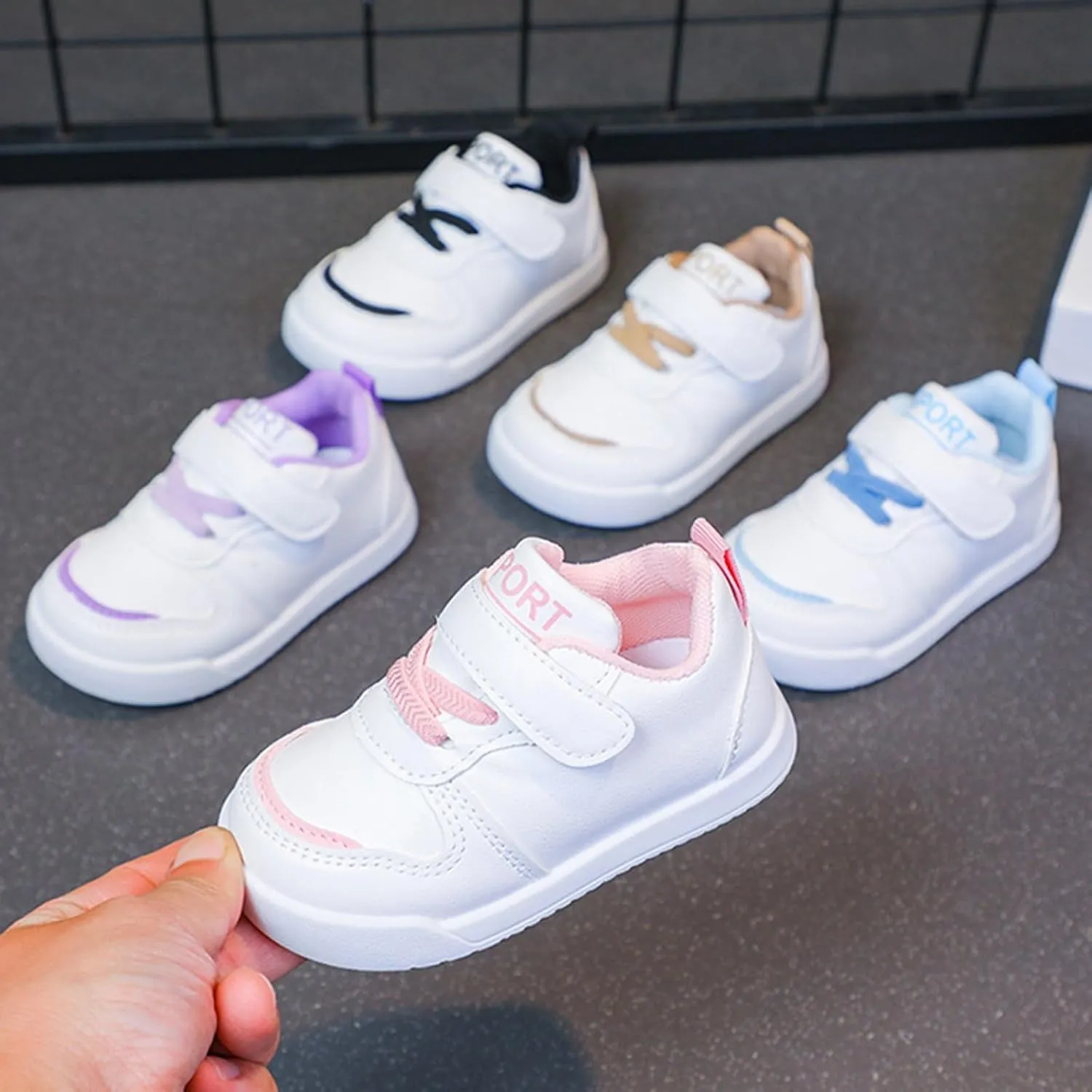 Toddler Running Sport Shoes Kids Baby Non Slip Hook Loop Flat Sneakers Lightweight Comfy Casual First Walking Shoes