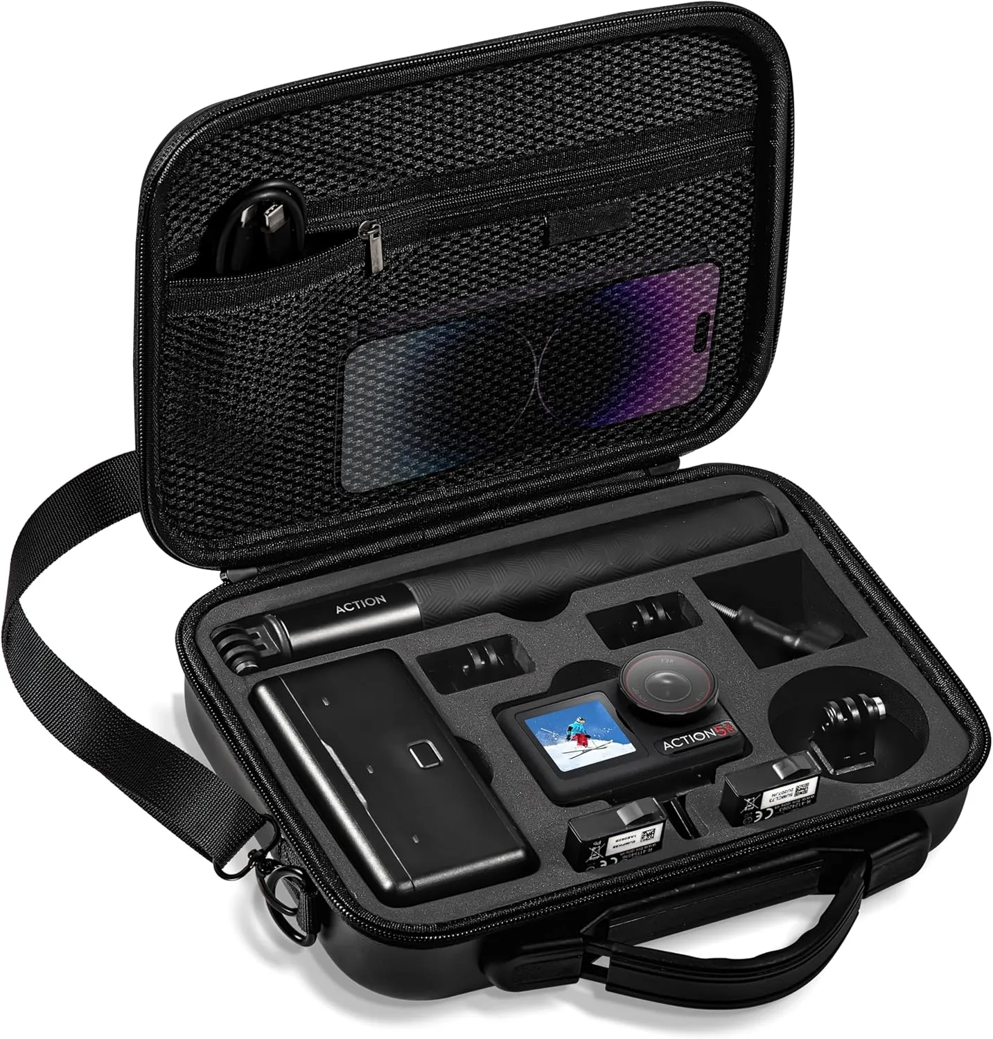 Tomat Action 5 Pro Carrying Case for DJI Osmo Action 5 Pro/Action 4 Camera Accessories Hard Shell Bag Travel Case Compatible with DJI Action 5 Pro/Action 4 Adventure