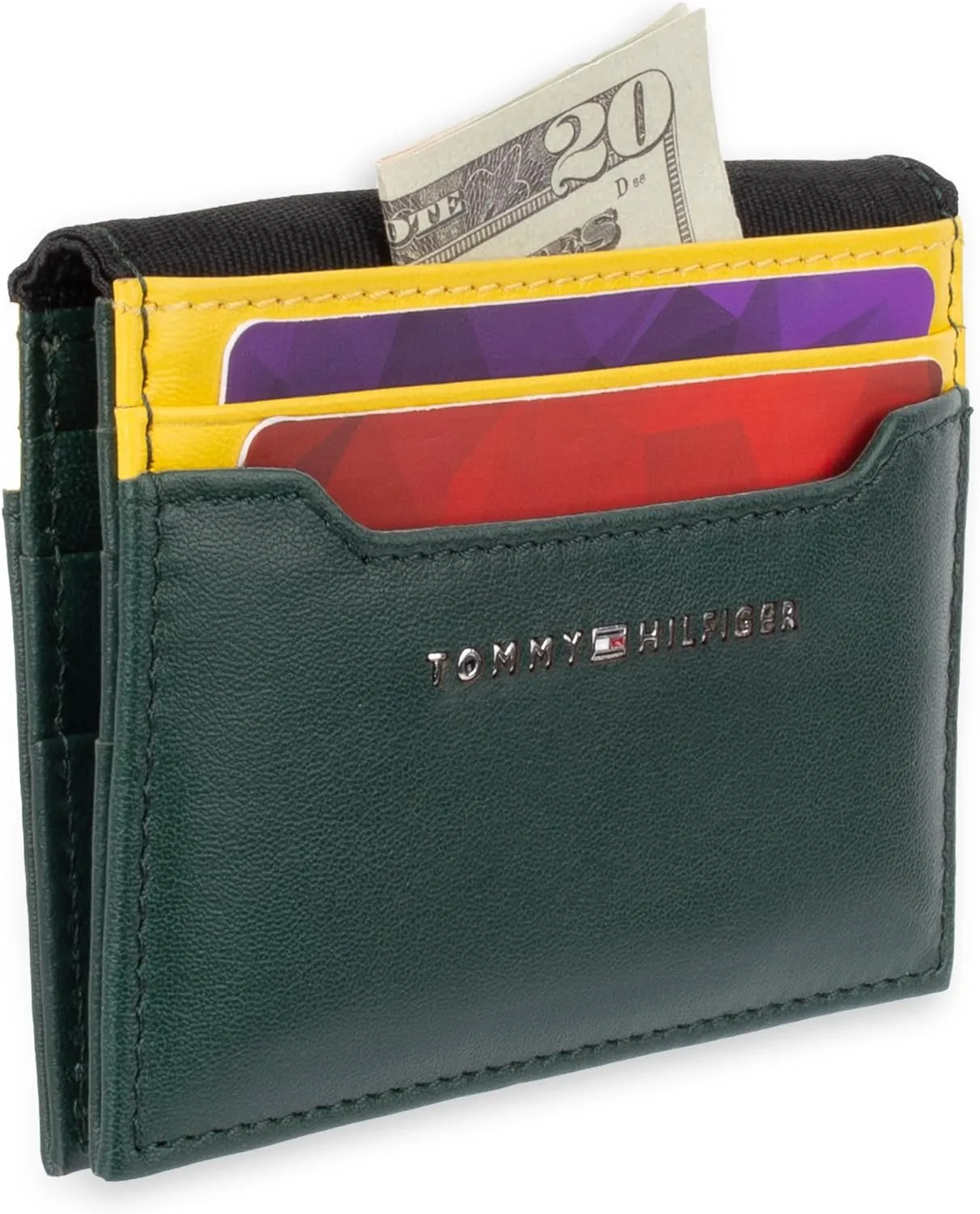 Tommy Hilfiger Men's Slim Front Pocket Card Case Wallet with ID Window