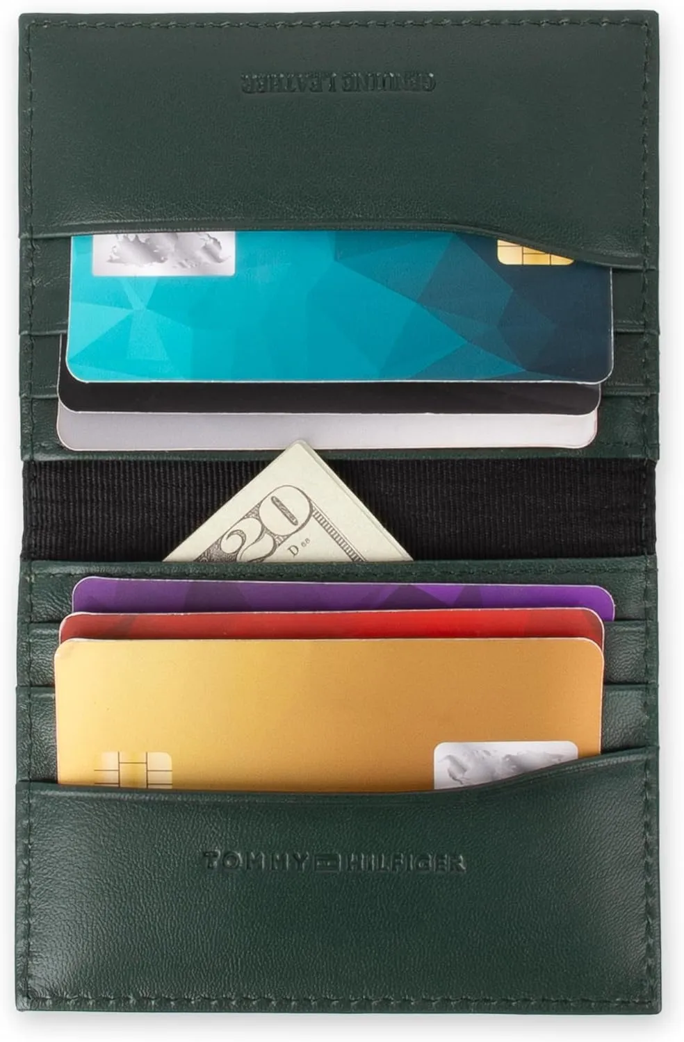 Tommy Hilfiger Men's Slim Front Pocket Card Case Wallet with ID Window