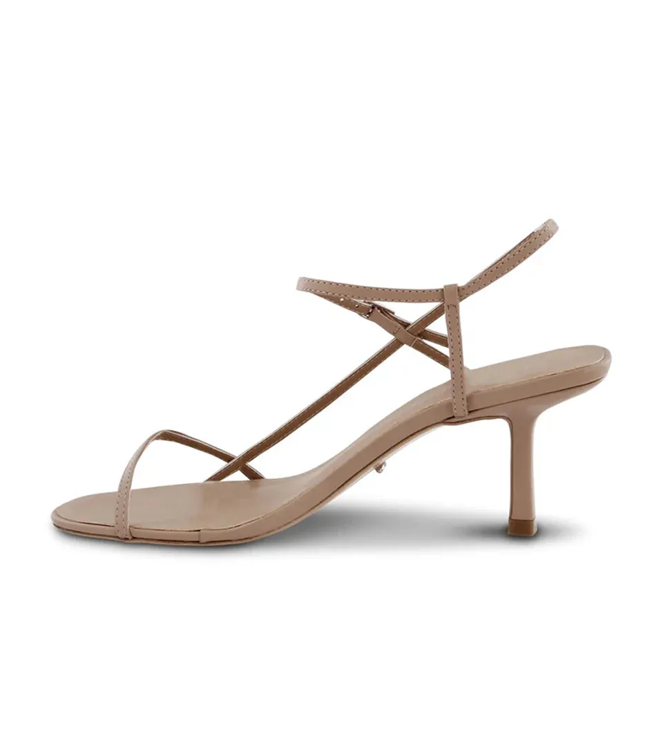 TONY BIANCO CAPRICE STRAPPY HEELS IN BLACK AND SKIN