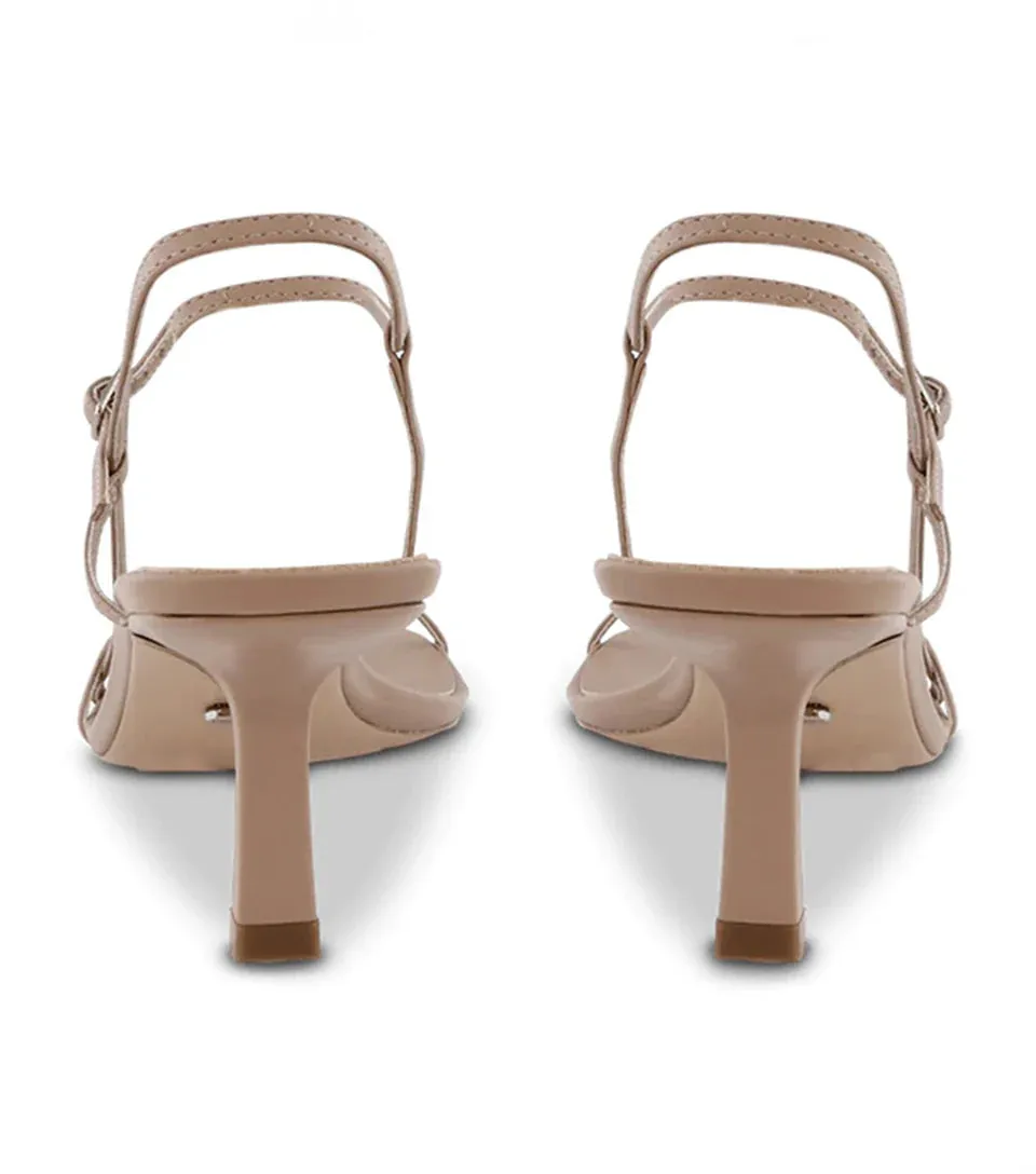TONY BIANCO CAPRICE STRAPPY HEELS IN BLACK AND SKIN