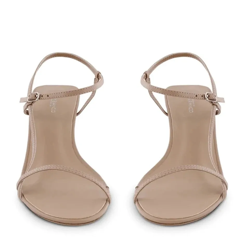 TONY BIANCO CAPRICE STRAPPY HEELS IN BLACK AND SKIN