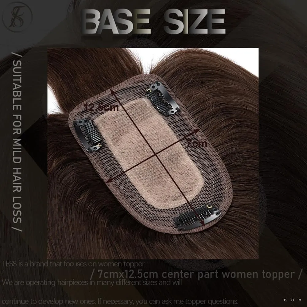 Toppers for Women Hair Toppers for Women 6"-18" Real Human Hair with Bangs, 7x12.5cm Silk Base Clip In Hair Extension 150% Densiny Indian Hair Straight Hair Pieces Hair Toppers(Ash Blonde Bleach Blond