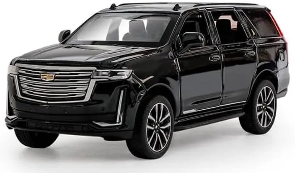 Toy Cars Compatible for 1:32 Escalade SUV Model Cars, Pull Back Die-cast Vehicles, Collectible Cars with Sounds＆Lights for Kids Boys Girls and Adults, Gift Black