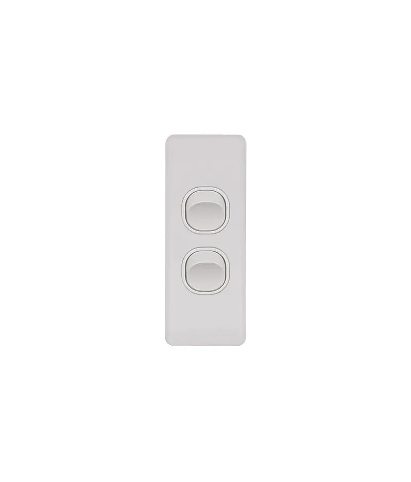 Trader Flat Cat 2 Gang Architrave Switch