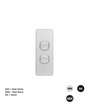 Trader Flat Cat 2 Gang Architrave Switch