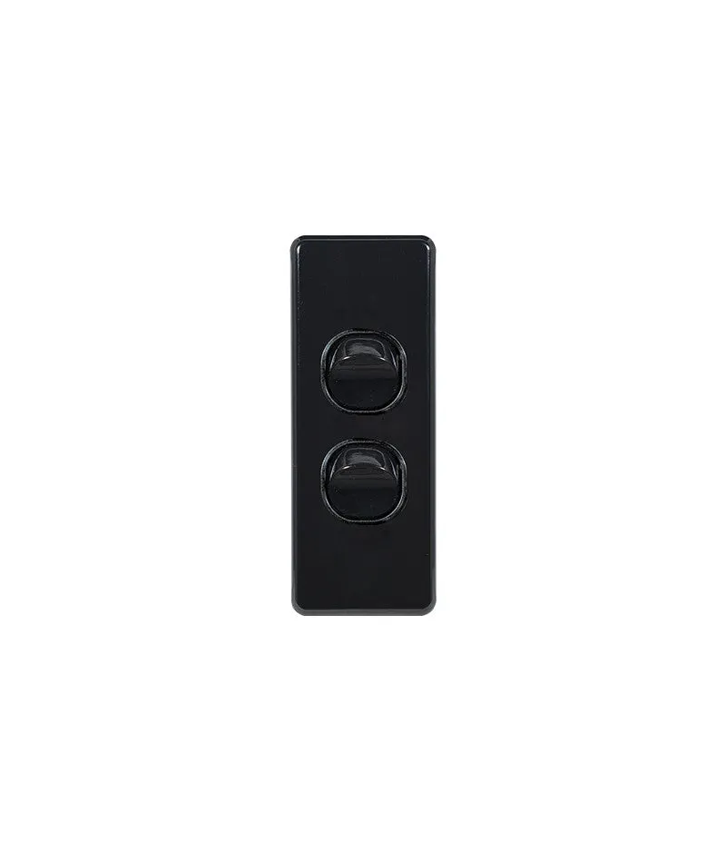 Trader Flat Cat 2 Gang Architrave Switch