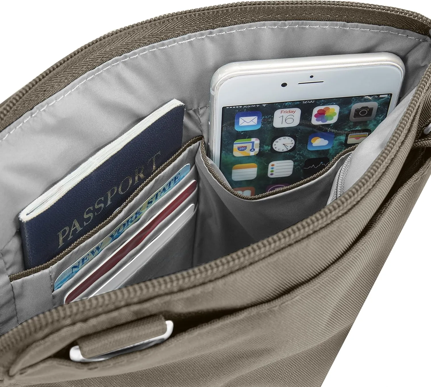 Travelon Anti-theft Classic Slim Double Zip Crossbody