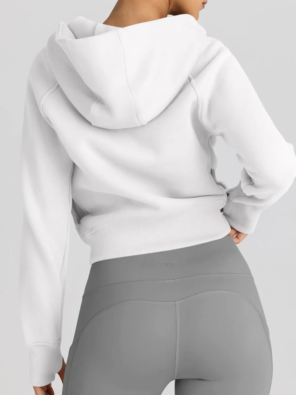 Trendy Queen Womens Zip Up Hoodies Jackets Cropped Sweatshirts Fleece Fall Outfits Casual Comfy Y2k Tops Winter Clothes 2025