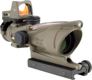 Trijicon 4x32mm ACOG Dual Illumination Red Chevron .223 Ret 3.25 MOA RMR Sight TA51 Mount CK FDE Optics