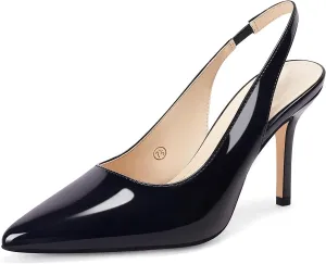 Trish Lucia Womens Slingback Pointed Toe Stiletto Pumps Slip-on High Heels Office Lady Sandals Party Prom Dress Shoes