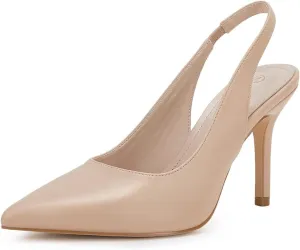 Trish Lucia Womens Slingback Pointed Toe Stiletto Pumps Slip-on High Heels Office Lady Sandals Party Prom Dress Shoes
