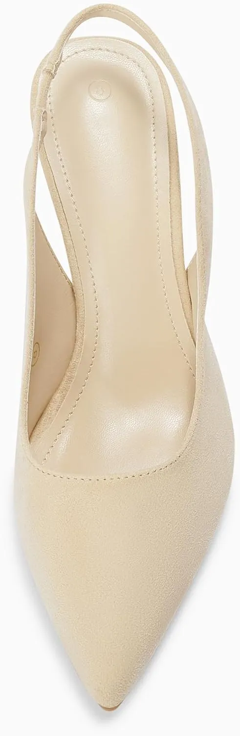 Trish Lucia Womens Slingback Pointed Toe Stiletto Pumps Slip-on High Heels Office Lady Sandals Party Prom Dress Shoes