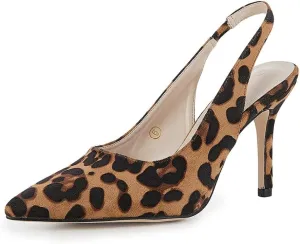 Trish Lucia Womens Slingback Pointed Toe Stiletto Pumps Slip-on High Heels Office Lady Sandals Party Prom Dress Shoes
