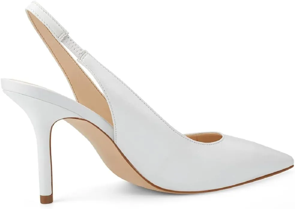 Trish Lucia Womens Slingback Pointed Toe Stiletto Pumps Slip-on High Heels Office Lady Sandals Party Prom Dress Shoes