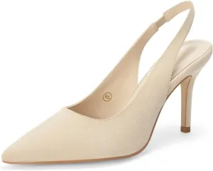 Trish Lucia Womens Slingback Pointed Toe Stiletto Pumps Slip-on High Heels Office Lady Sandals Party Prom Dress Shoes