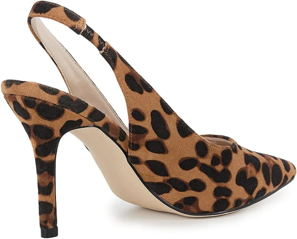 Trish Lucia Womens Slingback Pointed Toe Stiletto Pumps Slip-on High Heels Office Lady Sandals Party Prom Dress Shoes
