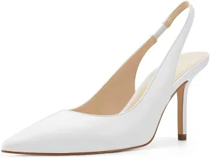 Trish Lucia Womens Slingback Pointed Toe Stiletto Pumps Slip-on High Heels Office Lady Sandals Party Prom Dress Shoes