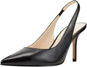 Trish Lucia Womens Slingback Pointed Toe Stiletto Pumps Slip-on High Heels Office Lady Sandals Party Prom Dress Shoes