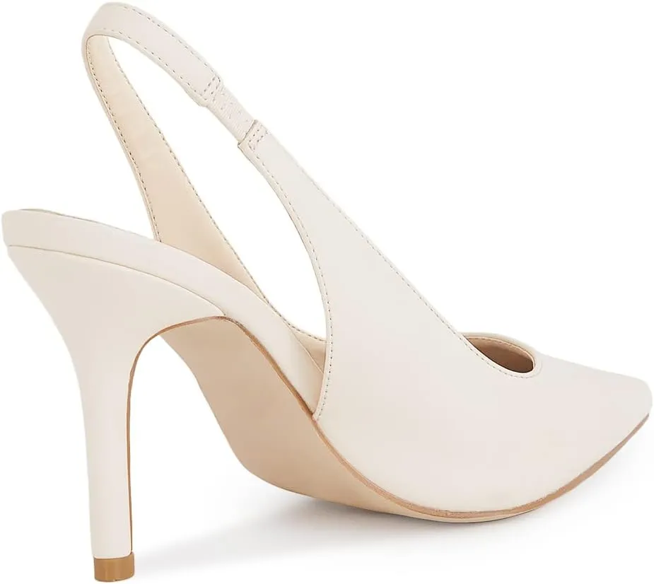 Trish Lucia Womens Slingback Pointed Toe Stiletto Pumps Slip-on High Heels Office Lady Sandals Party Prom Dress Shoes