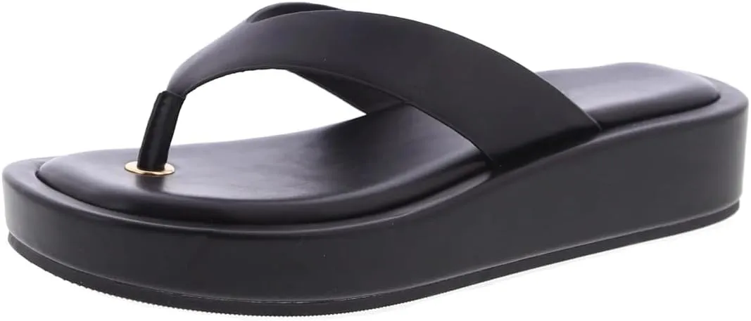 TruFox Women's Platform Flip Flops Wedge Sandals Comfortable Soft Cushion Slip on Summer Beach Thong