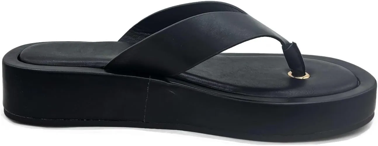 TruFox Women's Platform Flip Flops Wedge Sandals Comfortable Soft Cushion Slip on Summer Beach Thong