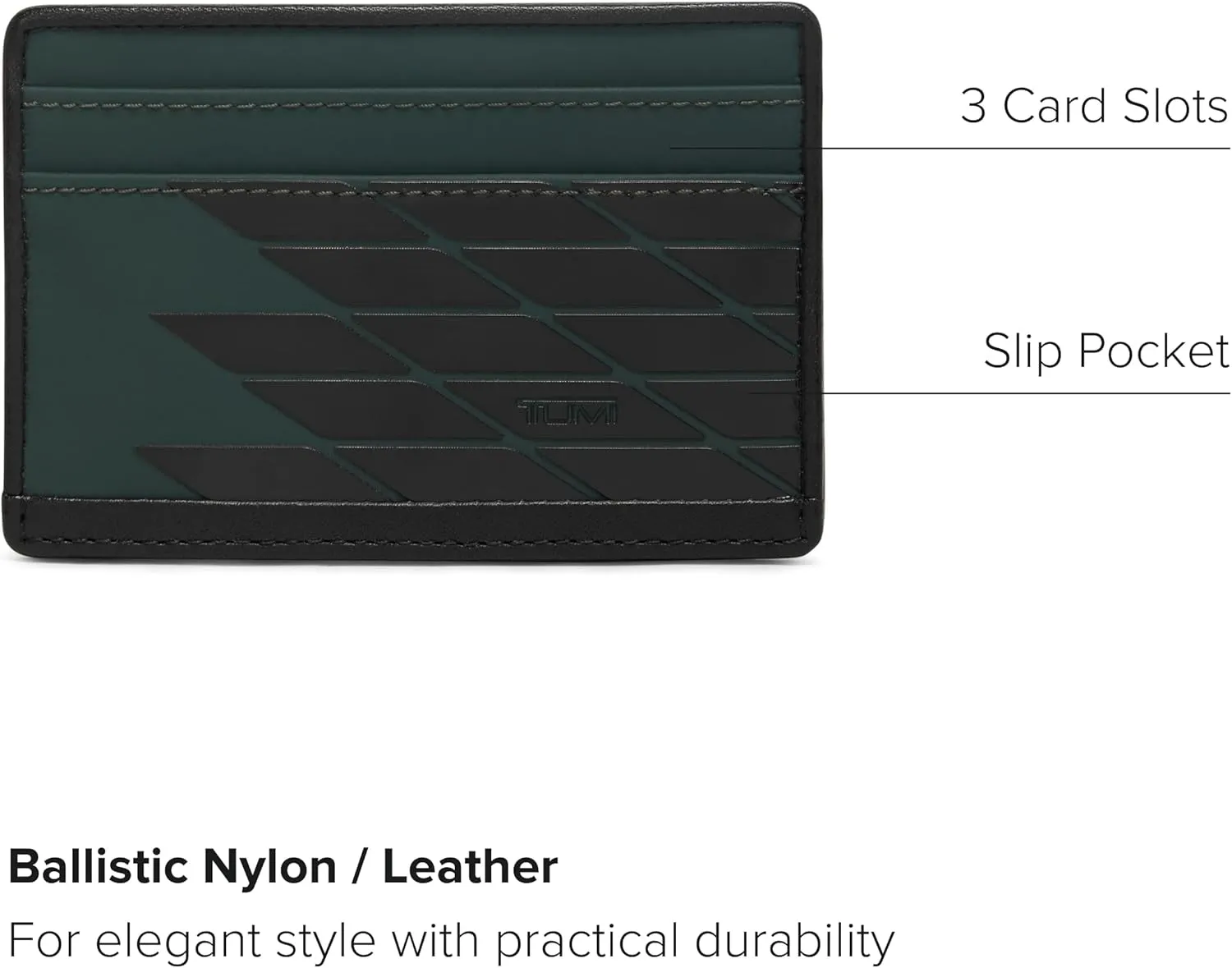 TUMI - Alpha Slim Card Case - Slim Billfold Wallet for Travel - Slip Pocket Wallet - Small Wallet - 2.8" X 4.1" X 0.2" - Dark Green