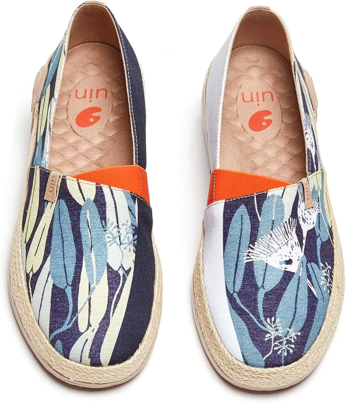 UIN Men's Espadrilles Slip OnsLightweight Walking Casual Loafers Comfortable Art Painted Travel Shoes Marbella Series