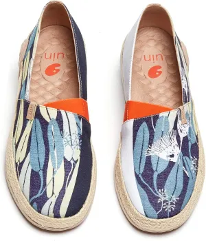 UIN Men's Espadrilles Slip OnsLightweight Walking Casual Loafers Comfortable Art Painted Travel Shoes Marbella Series