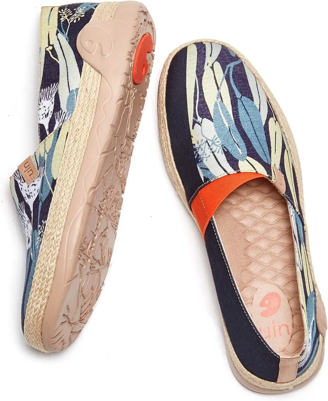 UIN Men's Espadrilles Slip OnsLightweight Walking Casual Loafers Comfortable Art Painted Travel Shoes Marbella Series