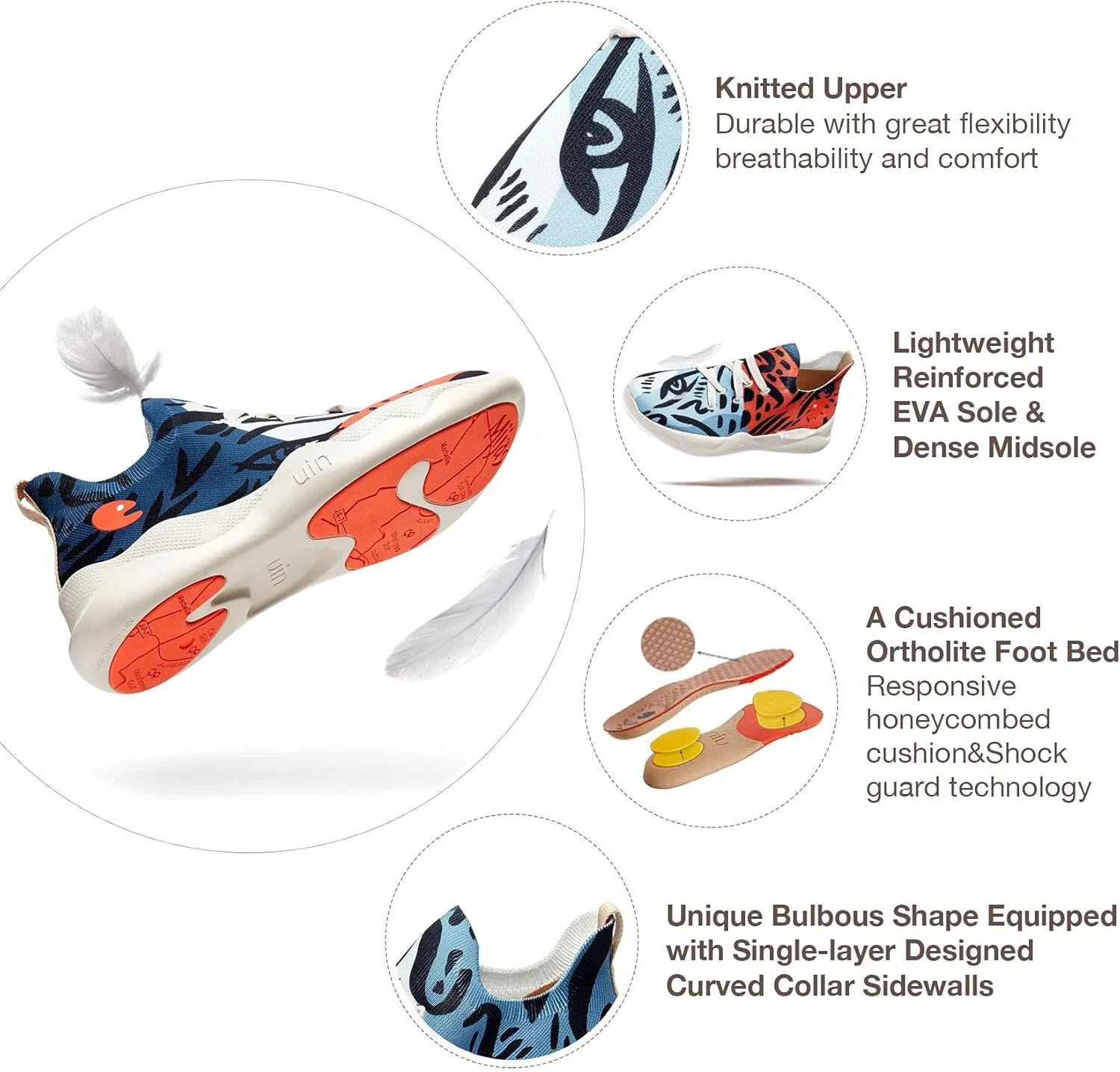 UIN Men's Fashion Sneakers Lightweight Walking Casual Slip Ons Comfortable Art Painted Athletic Travel Shoes Mijas Eye of Exploration