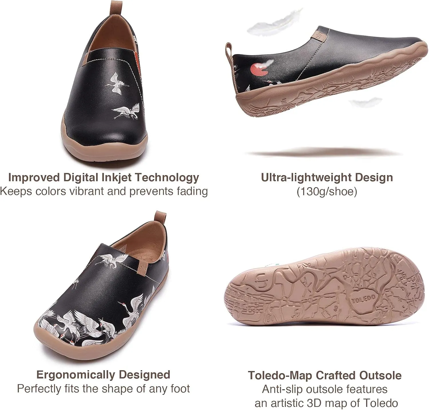 UIN Men's Walking Travel Shoes Slip On Microfiber Casual Loafers Lightweight Comfort Fashion Sneaker