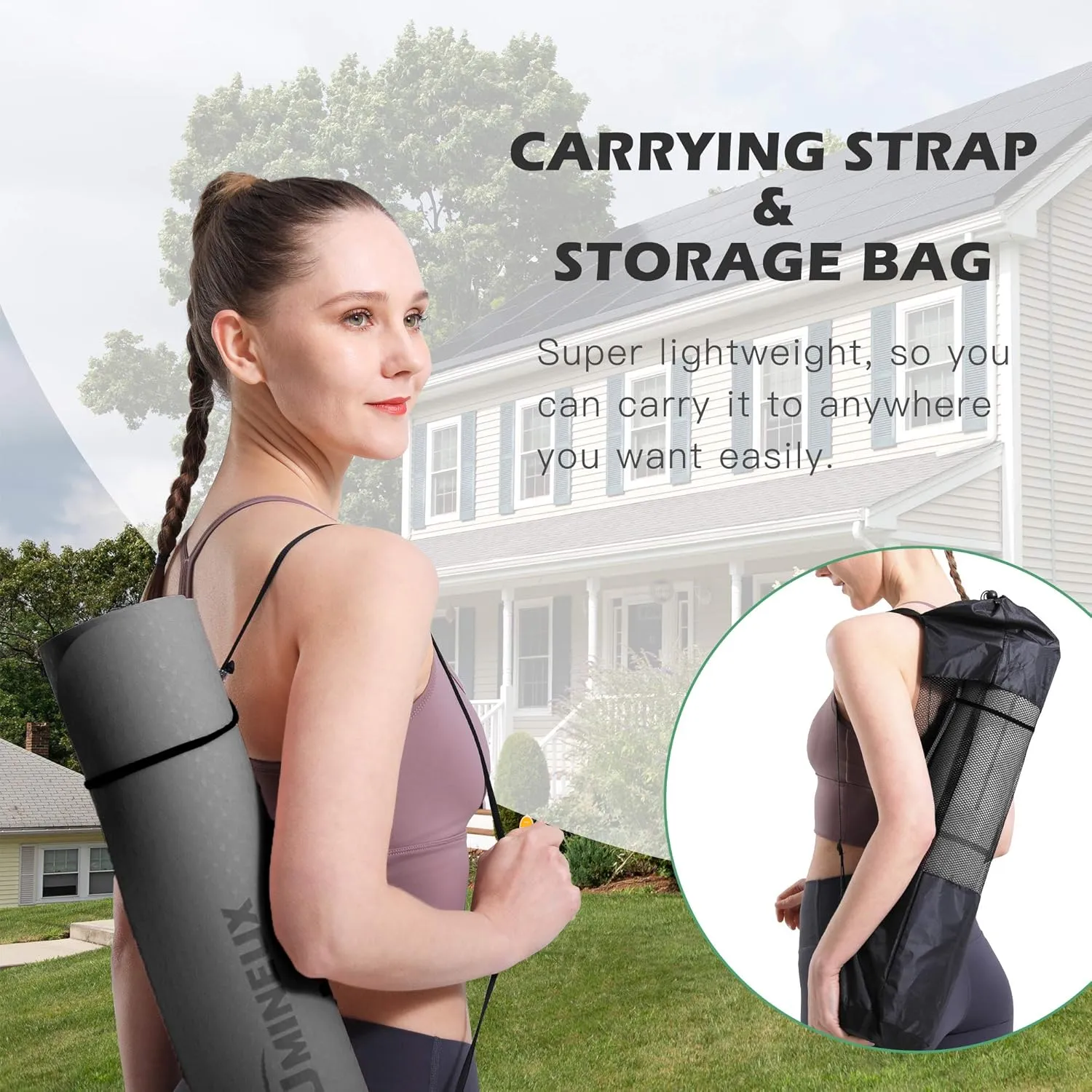 UMINEUX Yoga Mat Extra Thick 1/3'' Non Slip Yoga Mats for Women Eco Friendly TPE Fitness Exercise Mat with Carrying Sling & Storage Bag