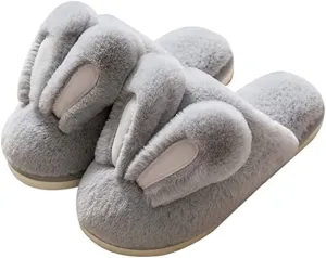 Unisex Cute Animal Winter Warm Thermal Soft Plush Slip-on Shoes Memory Foam Non-Slip Fuzzy Fluffy Home Indoor Bedroom Slippers