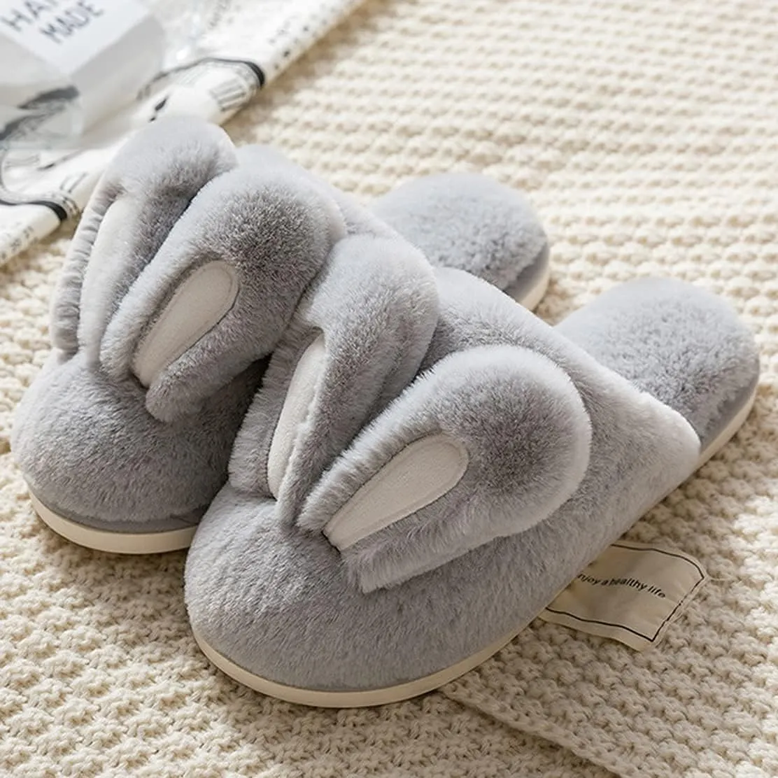 Unisex Cute Animal Winter Warm Thermal Soft Plush Slip-on Shoes Memory Foam Non-Slip Fuzzy Fluffy Home Indoor Bedroom Slippers