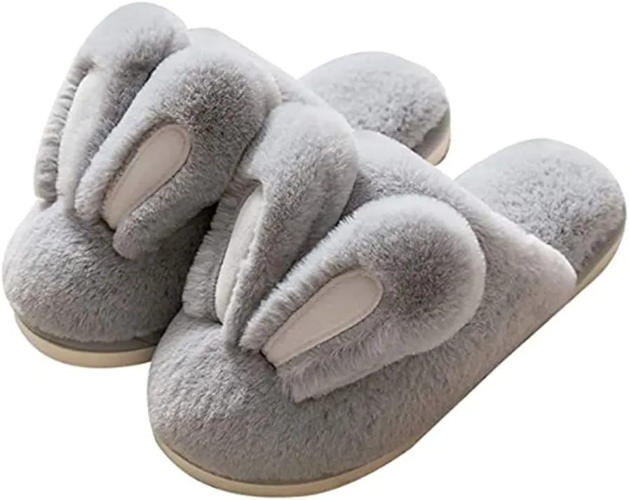 Unisex Cute Animal Winter Warm Thermal Soft Plush Slip-on Shoes Memory Foam Non-Slip Fuzzy Fluffy Home Indoor Bedroom Slippers