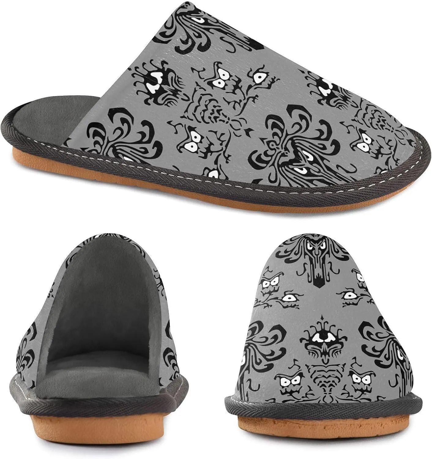 Unisex Fuzzy Foam Slippers Non-Skid Slip-on Soft Warm Sole Fleece Shoes 4-11