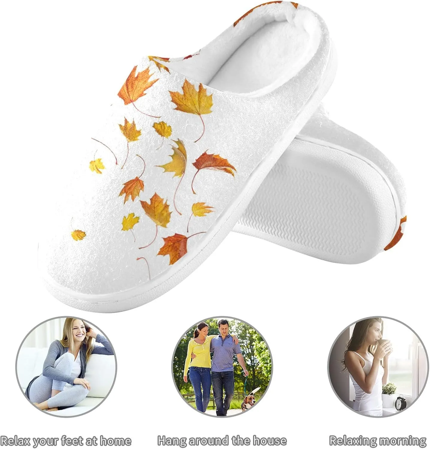 Unisex Memory Foam Slippers Non-Skid Slip-on Soft Warm Sole Fleece Shoes 6-17