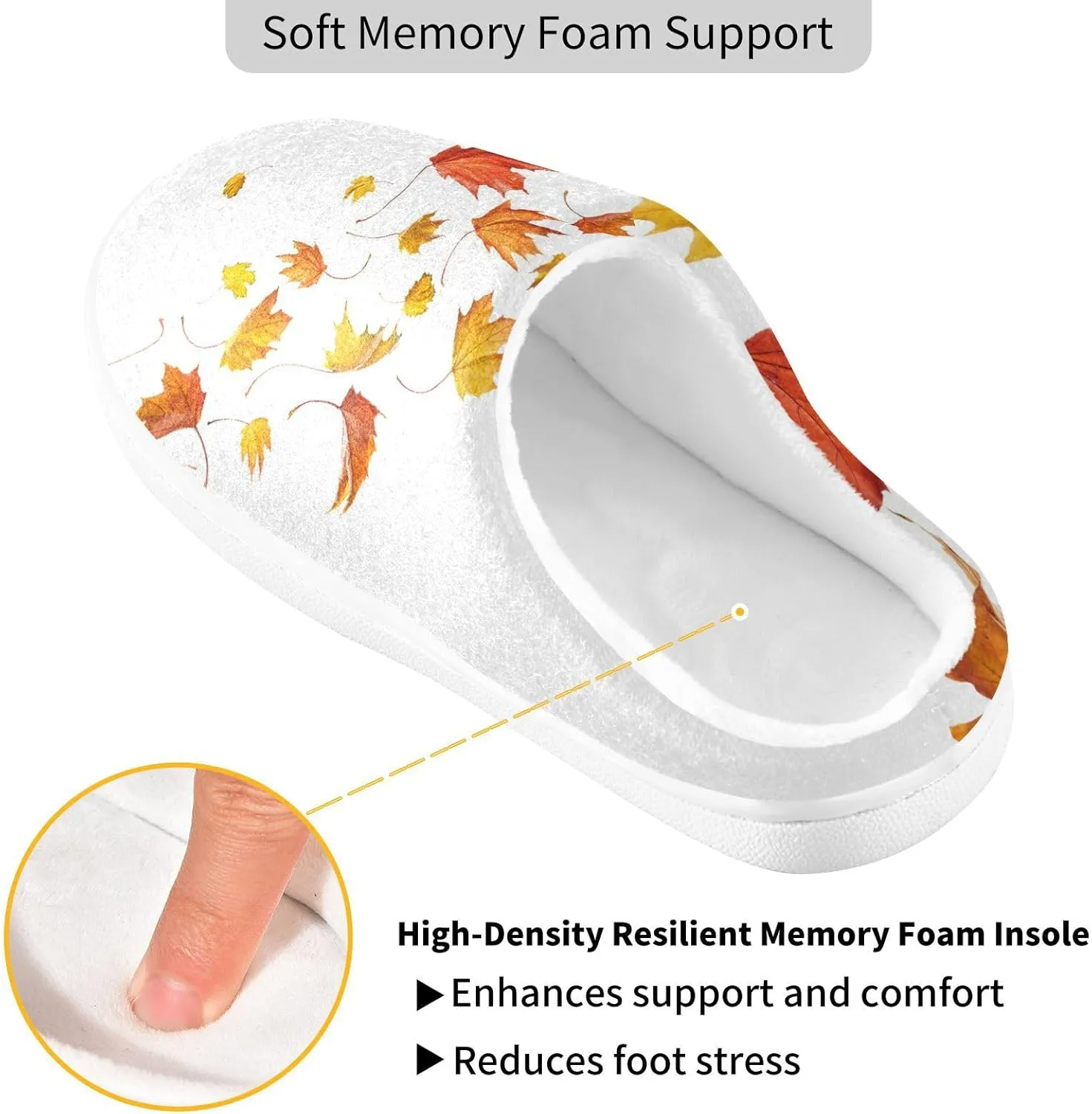 Unisex Memory Foam Slippers Non-Skid Slip-on Soft Warm Sole Fleece Shoes 6-17