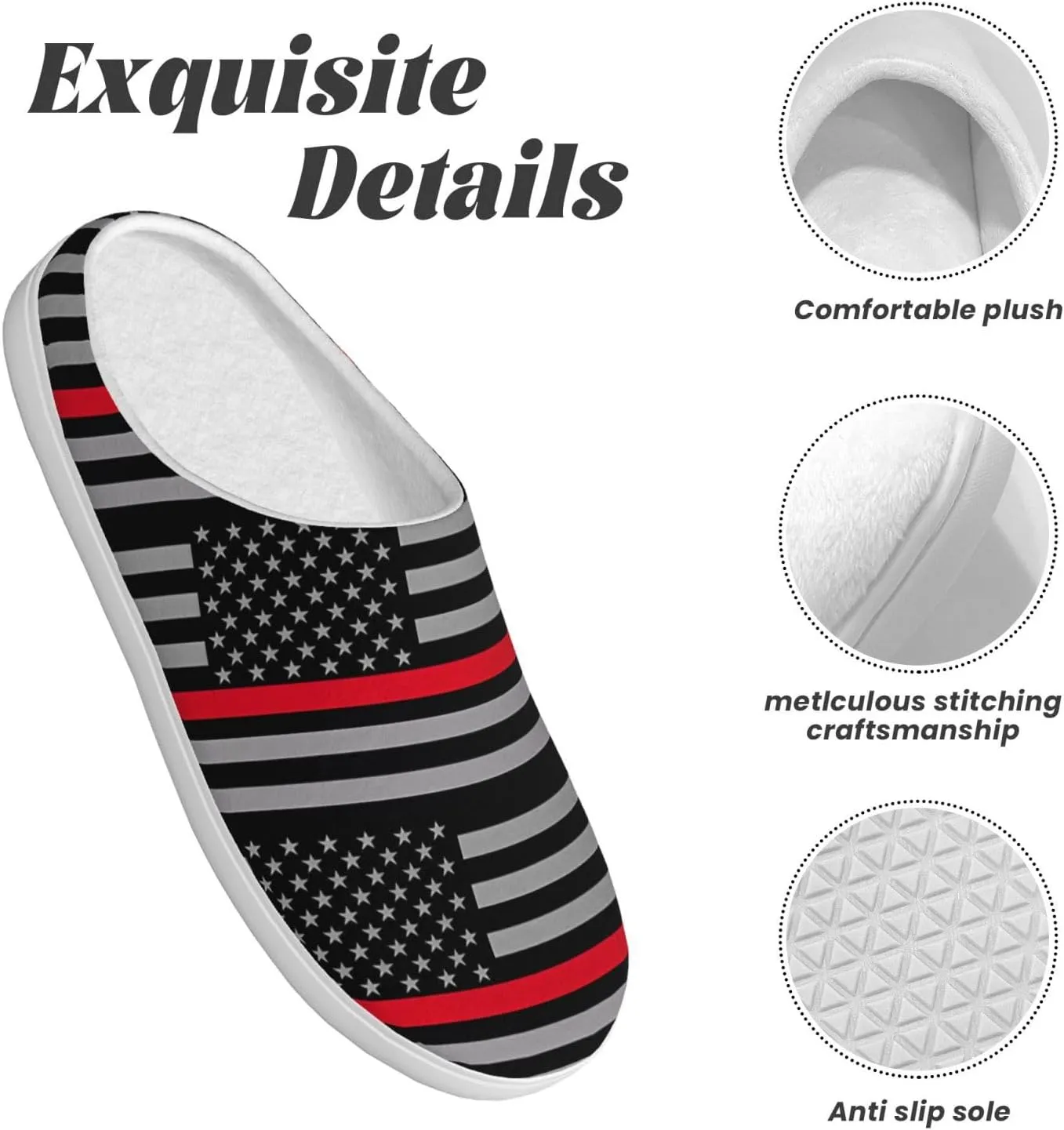 Unisex Slippers Winter Warm Non-Slip Fluffy Slippers Slip-On Plush Slippers House Slippers For Women Men Shoes Gifts