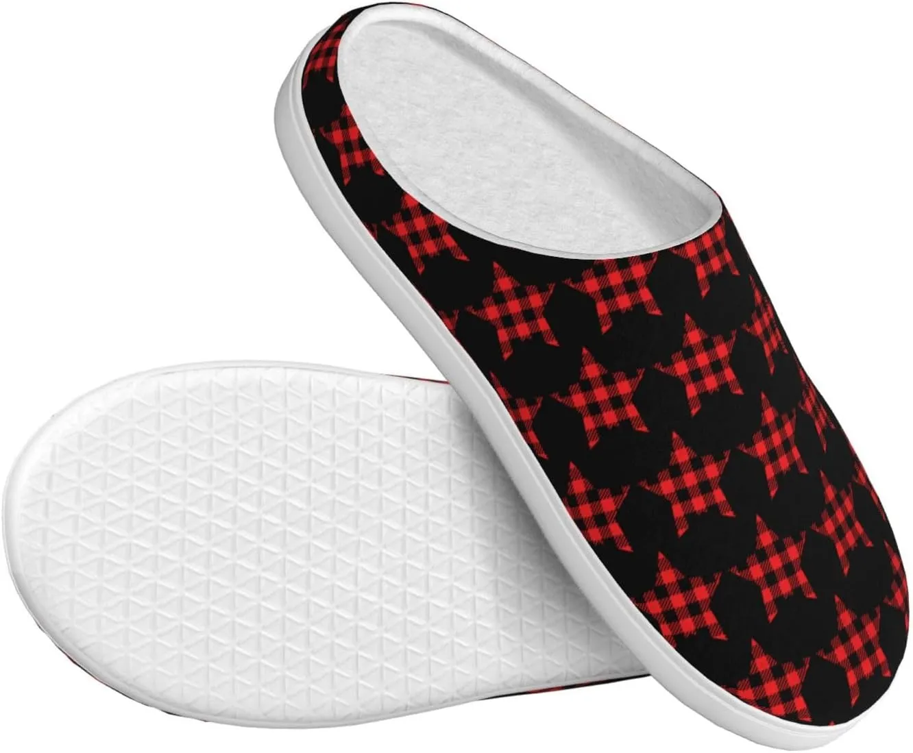 Unisex Warm Slippers Non-Slip Winter Fluffy Slippers Slip-On Plush Slippers Bedroom Slippers House Shoes For Men Women
