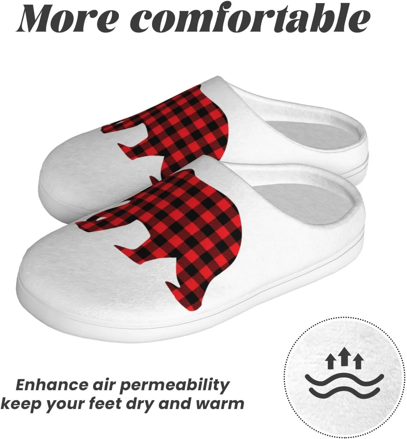 Unisex Warm Slippers Non-Slip Winter Fluffy Slippers Slip-On Plush Slippers Bedroom Slippers House Shoes For Men Women