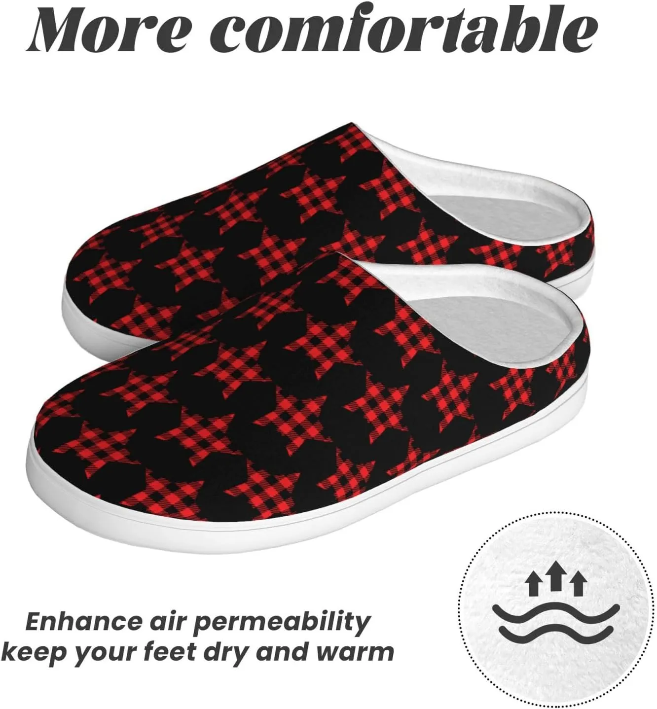 Unisex Warm Slippers Non-Slip Winter Fluffy Slippers Slip-On Plush Slippers Bedroom Slippers House Shoes For Men Women