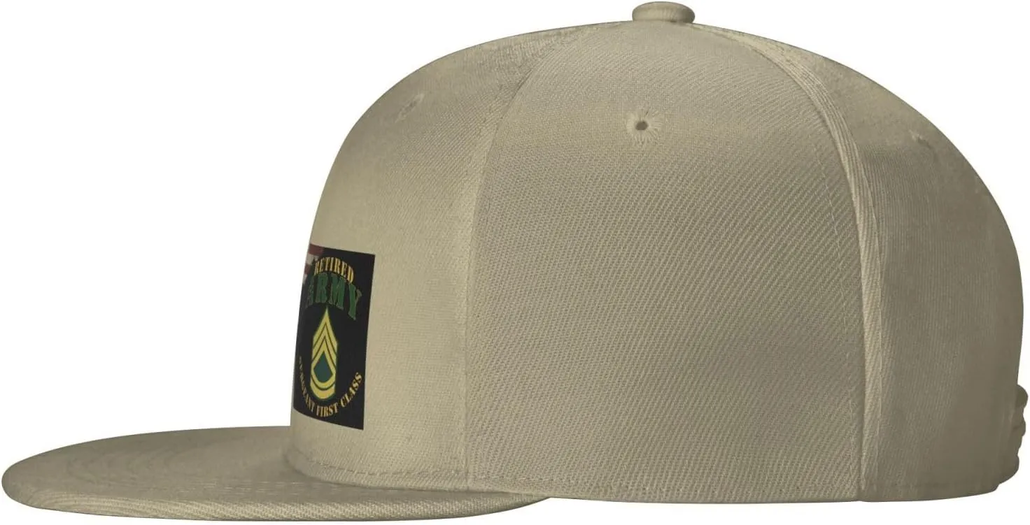 US Flag Army SFC Retired Unisex Flat Brim visor hat baseball cap