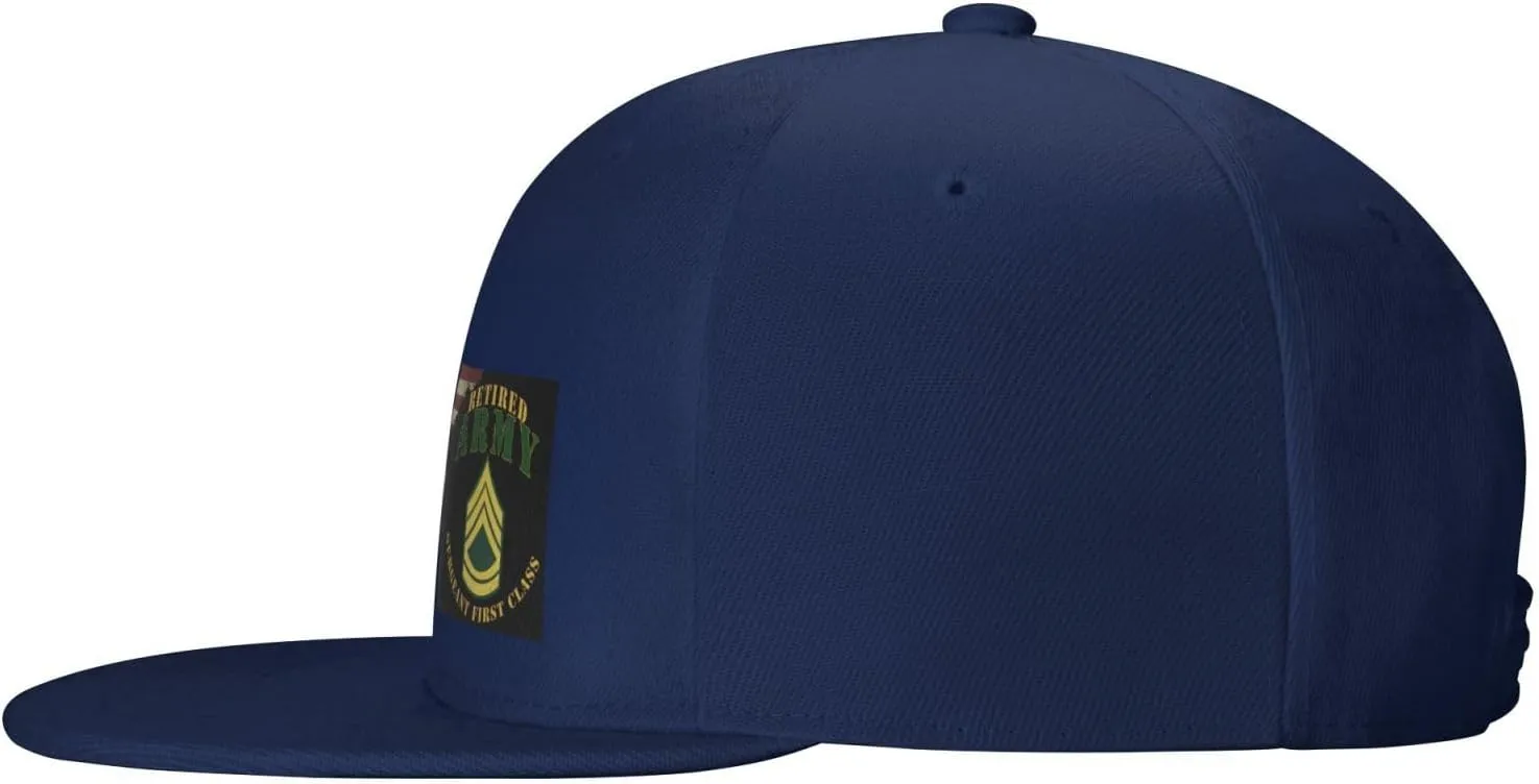 US Flag Army SFC Retired Unisex Flat Brim visor hat baseball cap