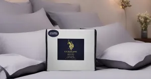 U.S. Polo Assn. 6-PC Microfiber King Size Sheet Set - Flat & Deep Pocket Fitted King Bed Sheets, Pillowcases - Soft Cooling Bedding/Linens, Light Grey