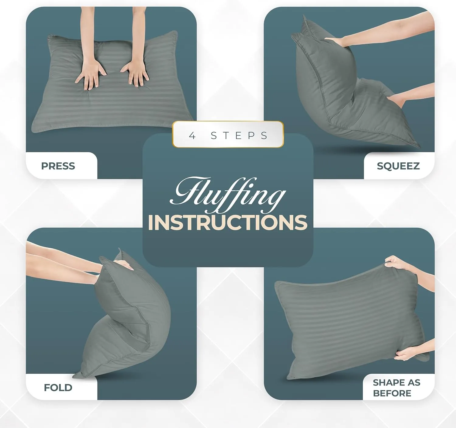 Utopia Bedding Bed Pillows for Sleeping Standard Size (Light Grey), Set of 2, Cooling Hotel Quality, for Back, Stomach or Side Sleepers